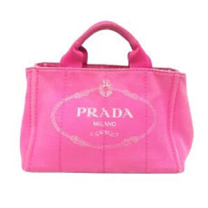 Prada Canapa Strap Tote Bag Canvas Pink